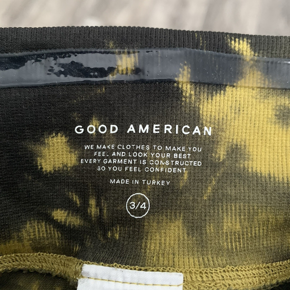 Good American Essentials Golden Olive Tie Dye Seamless Leggings Size 3/4 - Picture 2 of 6